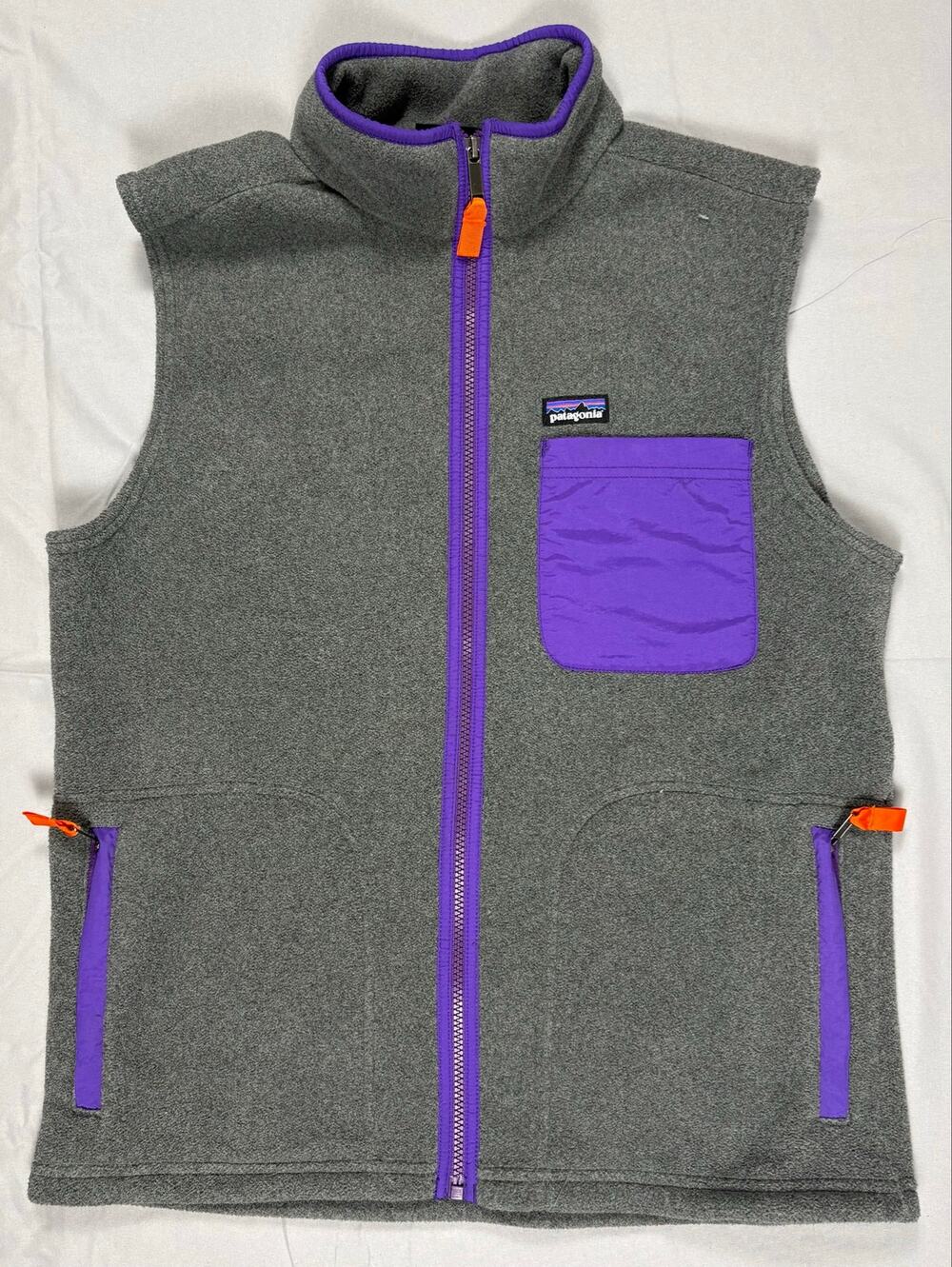 Patagonia Men's Karstens Full Zip Fleece Vest Gray Purple Medium 25820 FA13